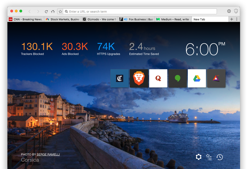 Voorbeeld browser Brave