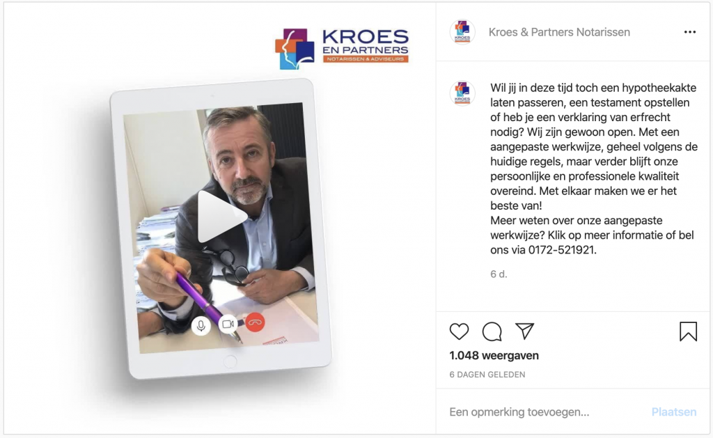 Instagram-advertentie-Kroes-en-Partners-communicatie-Corona